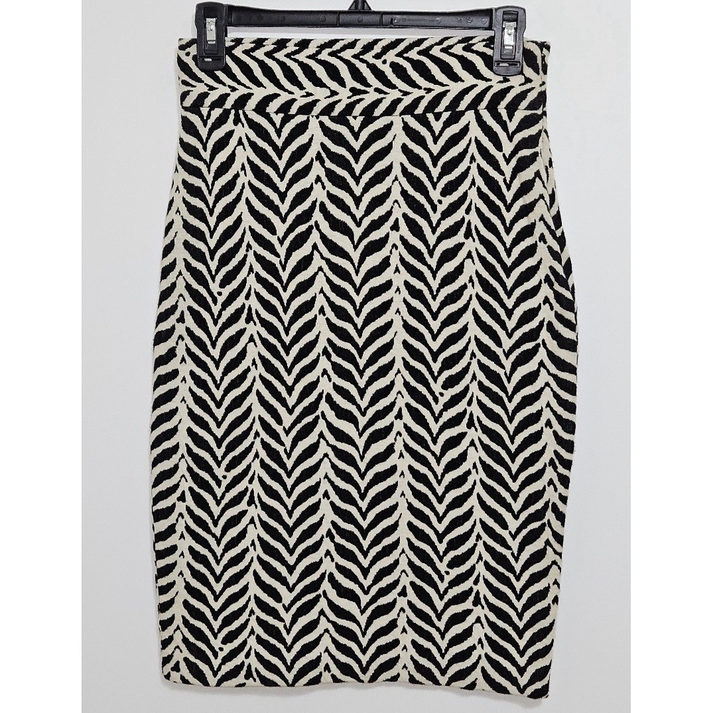 Diane Von Furstenberg DVF Zebra Print Pencil Skirt Size 4 100% Cotton